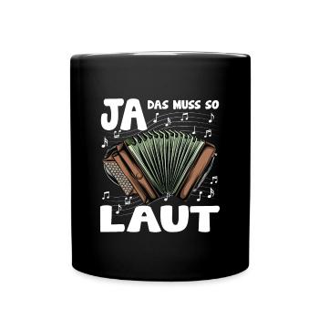 Quetschn Steirische Harmonika Volksmusik - Tasse einfarbig - Schwarz - Vorne