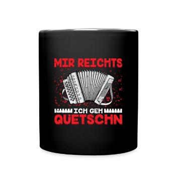 Quetschn Steirische Harmonika Volksmusik - Tasse einfarbig - Schwarz - Vorne