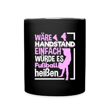 Handstand Kopfstand Turnerin Gymnastik - Tasse einfarbig - Schwarz - Vorne