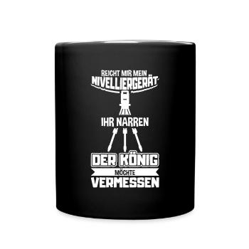 Vermesser Vermessungsingenieur Vermessung - Tasse einfarbig - Schwarz - Vorne