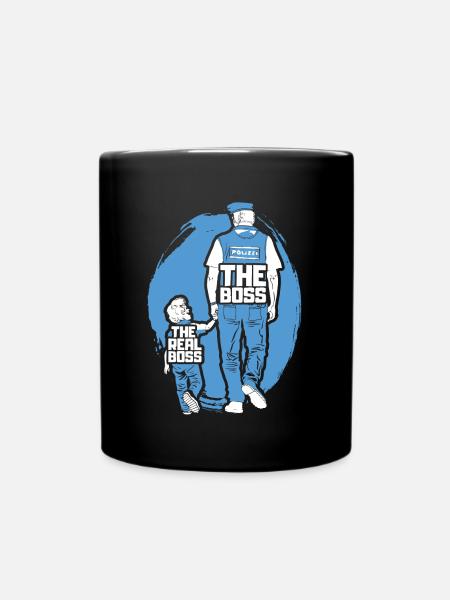 Polizei Papa Sohn Partnerlook - Tasse einfarbig - Schwarz