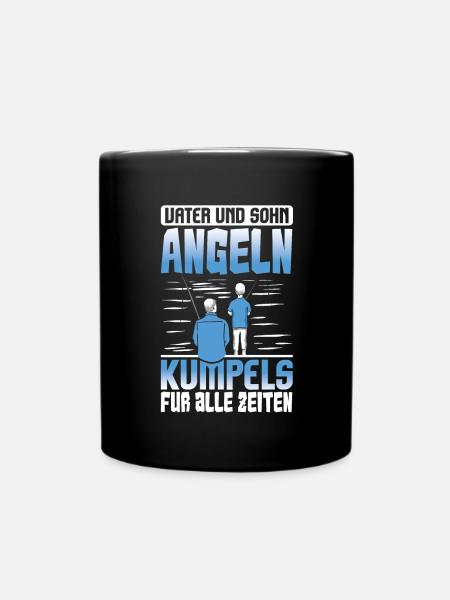 Angeln Vater Sohn Partnerlook - Tasse einfarbig - Schwarz