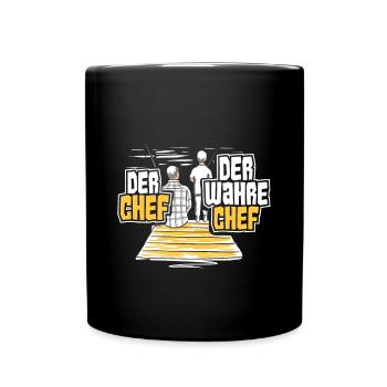 Angeln Vater Sohn Partnerlook - Tasse einfarbig - Schwarz - Vorne