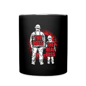 Pompier père fils partenaire look - Mug uni - noir - Devant