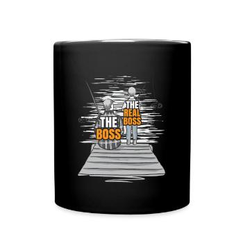 Angeln Vater Sohn Partnerlook - Tasse einfarbig - Schwarz - Vorne