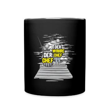 Angeln Vater Sohn Partnerlook - Tasse einfarbig - Schwarz - Vorne