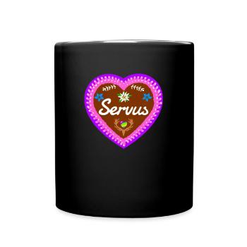 Gingerbread Heart T-Shirt Heart Servus Edelweiss - Full Colour Mug - black - Front