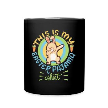 Das ist mein Osterpyjama Dabbing - Tasse einfarbig - Schwarz - Vorne
