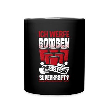 Bierpong Bier Pong Beerpong Beer Pong Trinkspiel - Tasse einfarbig - Schwarz - Vorne
