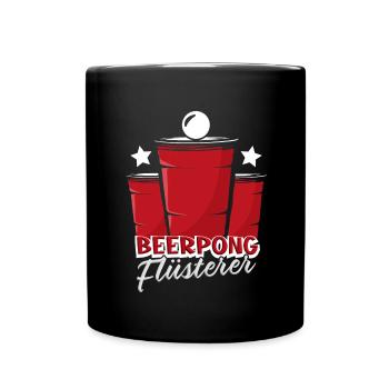 Bierpong Bier Pong Beerpong Beer Pong Trinkspiel - Tasse einfarbig - Schwarz - Vorne