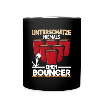 Bierpong Bier Pong Beerpong Beer Pong Trinkspiel - Tasse einfarbig - Schwarz - Vorne