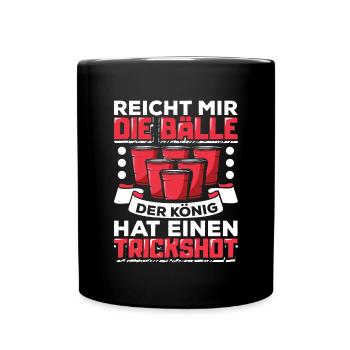 Bierpong Beerpong Trinkspiel Bier Pong - Tasse einfarbig - Schwarz - Vorne