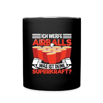 Bierpong Beerpong Trinkspiel Bier Pong - Tasse einfarbig - Schwarz - Vorne