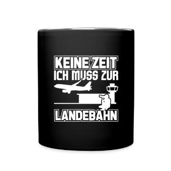Planespotter Flugzeug Planespotting Flughafen - Tasse einfarbig - Schwarz - Vorne