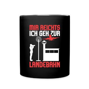 Planespotter Flugzeug Planespotting Flughafen - Tasse einfarbig - Schwarz - Vorne