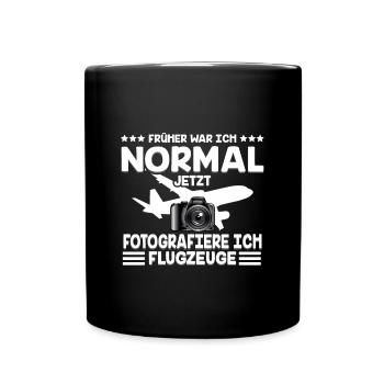Planespotter Planespotting Flugzeug - Tasse einfarbig - Schwarz - Vorne