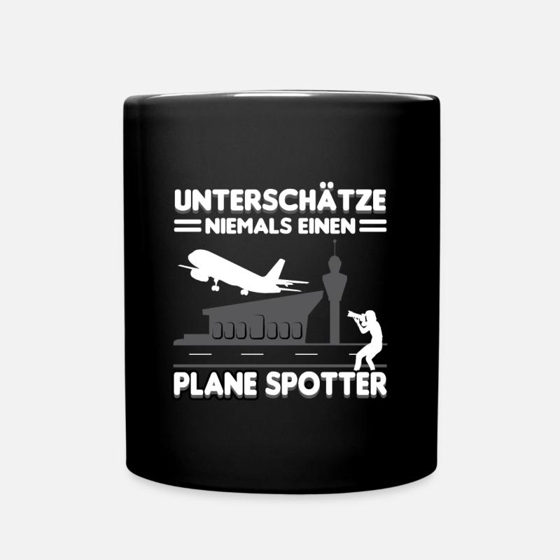 Planespotter Flugzeug Planespotting Flughafen - Tasse einfarbig - Schwarz