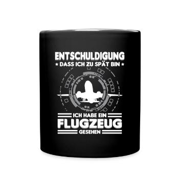 Planespotter Planespotting Flugzeug - Tasse einfarbig - Schwarz - Vorne