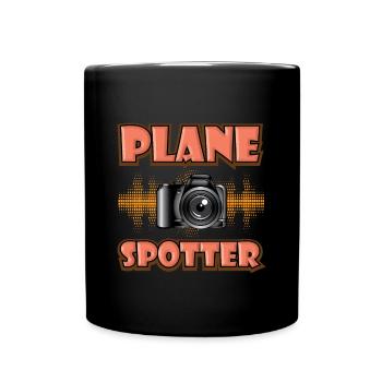 Planespotter Flugzeug Planespotting Flughafen - Tasse einfarbig - Schwarz - Vorne