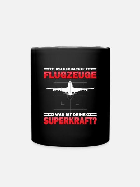 Planespotter Flugzeug Planespotting Flughafen - Tasse einfarbig - Schwarz