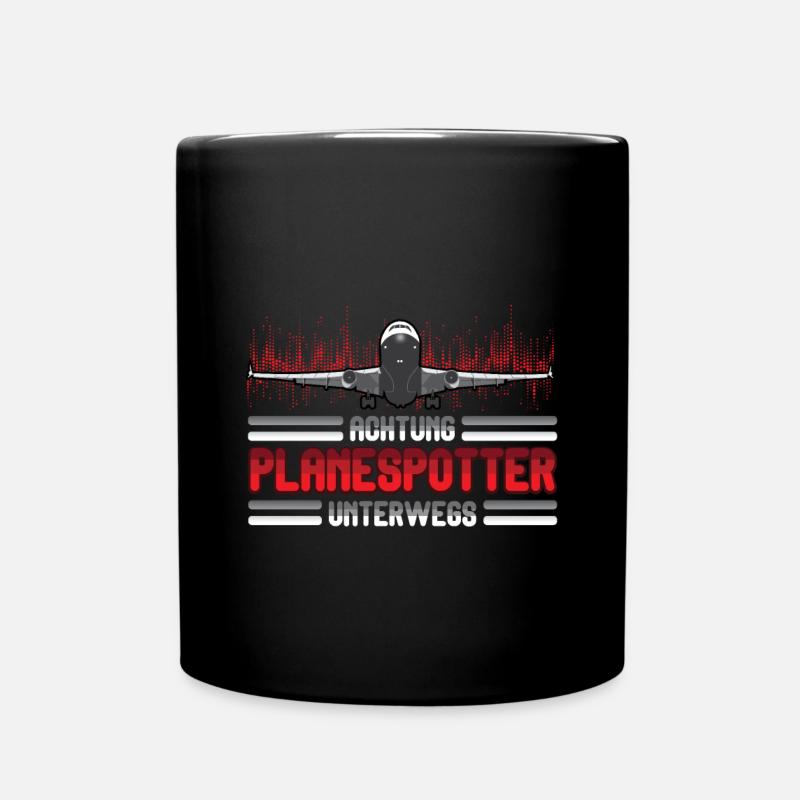 Planespotter Flugzeug Planespotting Flughafen - Tasse einfarbig - Schwarz