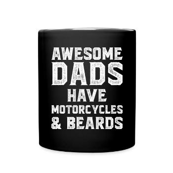 Les Papas Géniaux Ont Des Motos Et Des Barbes - Mug uni - noir - Devant