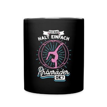 mag halt einfach Rhönräder ok | Rhönradturnerin - Tasse einfarbig - Schwarz - Vorne