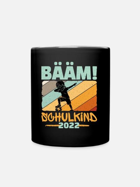 Kinder BÄÄM SCHULKIND 2022 Einschulung 1. Klasse - Tasse einfarbig - Schwarz