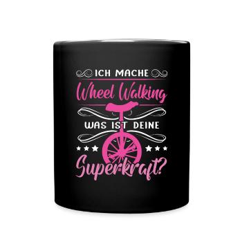 Ich mache Wheel Walking Einradfahrer | Einrad - Tasse einfarbig - Schwarz - Vorne