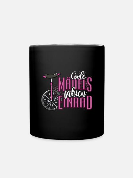 Coole Mädchen fahren Einrad Einradfahrer Fahrrad - Tasse einfarbig - Schwarz