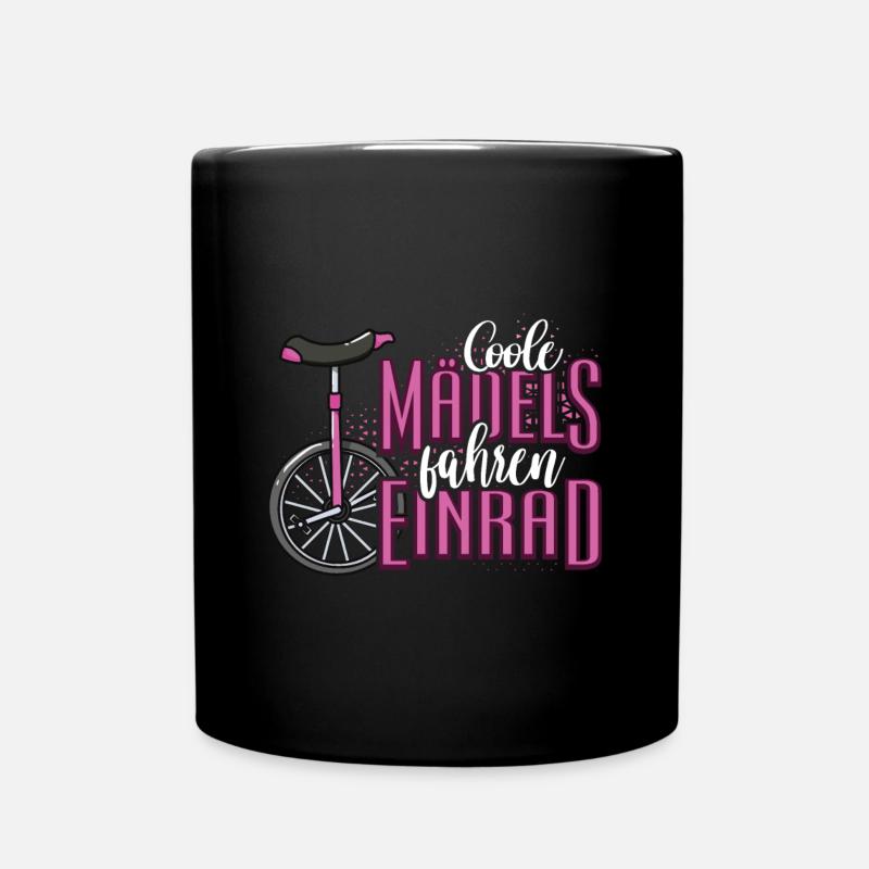 Coole Mädchen fahren Einrad Einradfahrer Fahrrad - Tasse einfarbig - Schwarz