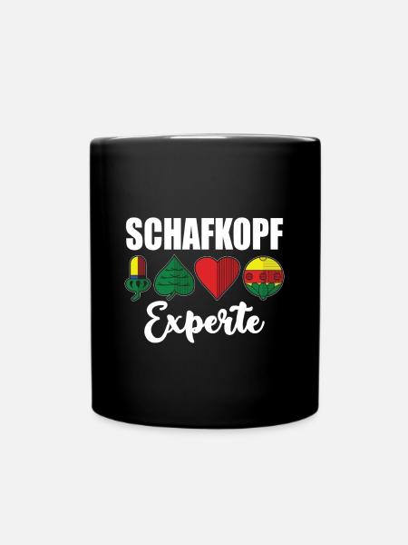 Schafkopf Experte Schafkopfkarten Bayern Watten - Tasse einfarbig - Schwarz