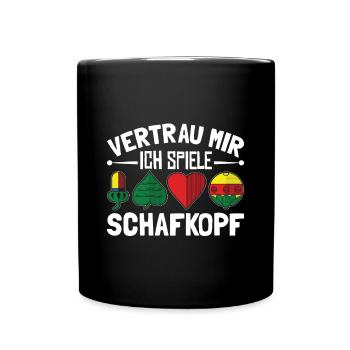 Trust me I play Schafkopf Bayern cards - Full Colour Mug - black - Front