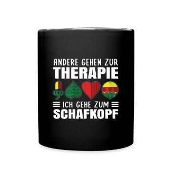 Others go to therapy I go to sheep's head - Full Colour Mug - black - Front