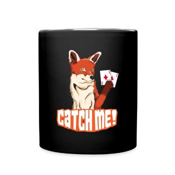 Catch Me Fox caught double head - Full Colour Mug - black - Front