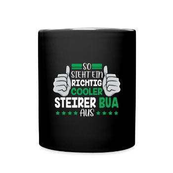 This is what a real Styrian Bua from Styria looks like - Full Colour Mug - black - Front