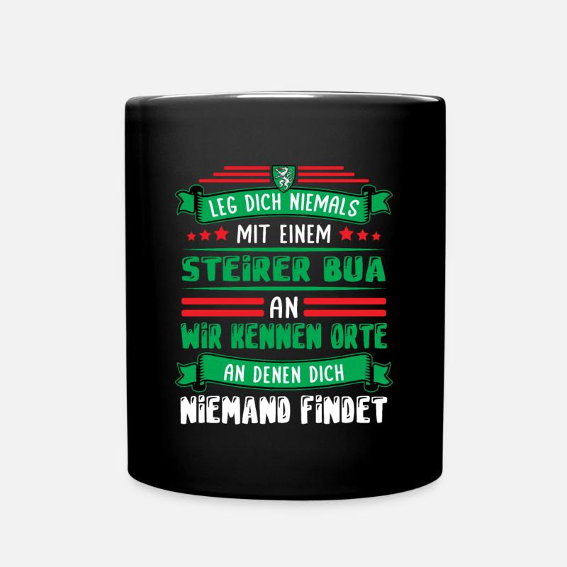 Steirer Bua Steiermark Steirische Flagge Steirer - Tasse einfarbig - Schwarz