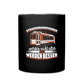 Straßenbahn Straßenbahnfahrer S-Bahn - Tasse einfarbig - Schwarz - Vorne
