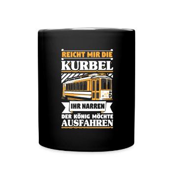 Straßenbahn Straßenbahnfahrer Tram Zug - Tasse einfarbig - Schwarz - Vorne