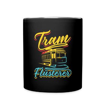 Straßenbahn Straßenbahnfahrer Tram Zug - Tasse einfarbig - Schwarz - Vorne