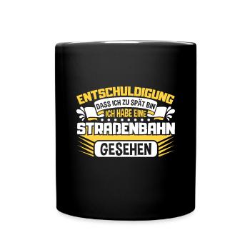 Straßenbahn Straßenbahnfahrer S-Bahn - Tasse einfarbig - Schwarz - Vorne
