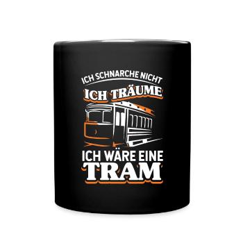 Straßenbahn Straßenbahnfahrer Tram Trambahn - Tasse einfarbig - Schwarz - Vorne