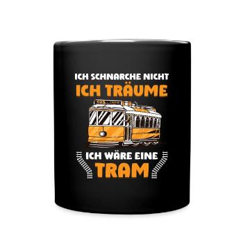 Straßenbahn Straßenbahnfahrer Tram Trambahn - Tasse einfarbig - Schwarz - Vorne