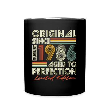 Août 1986 Vintage Rétro Anniversaire - Mug uni - noir - Devant