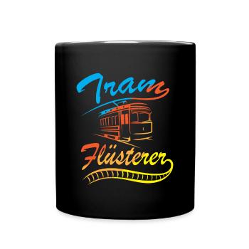 Straßenbahn Straßenbahnfahrer Tram Trambahn - Tasse einfarbig - Schwarz - Vorne