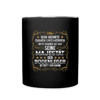 Bodenleger seine Majestät Mosaikleger - Tasse einfarbig - Schwarz - Vorne