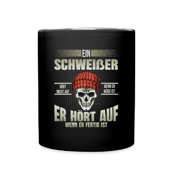 Schweißer - Tasse einfarbig - Schwarz - Vorne