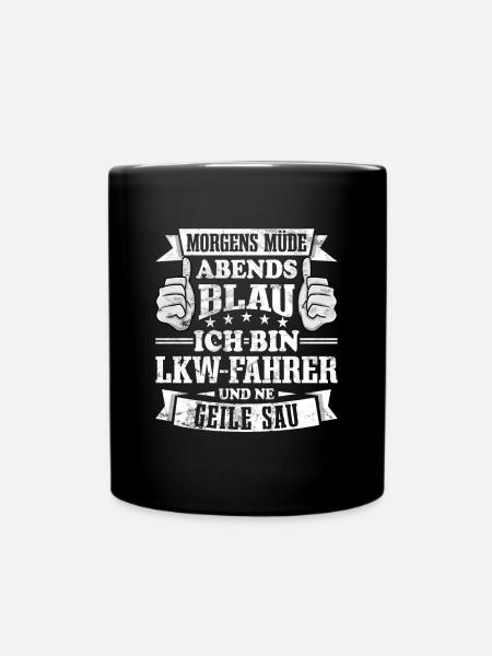 LKW- Fahrer - Tasse einfarbig - Schwarz