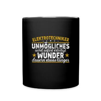 Elektrotechniker - Tasse einfarbig - Schwarz - Vorne