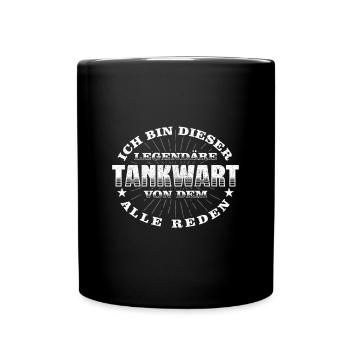 Tankwart Legendärer Tankstelle - Tasse einfarbig - Schwarz - Vorne